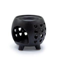 Aroma Lampa Nádoba na Nožickách - Srdiečka - Matná Čierna