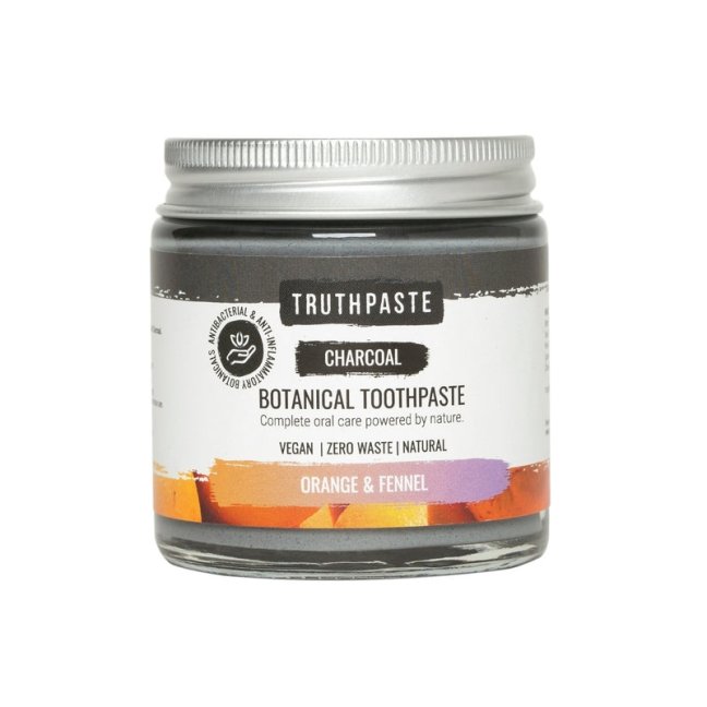 Truthpaste Charcoal prírodná minerálna zubná pasta s aktívnym uhlím fenikel a pomaranč 100 ml