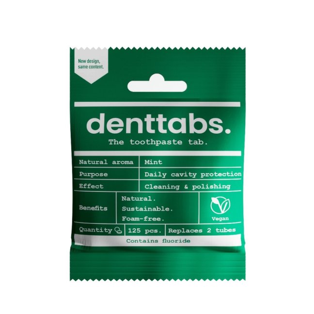 DENTTABS prírodná zubná pasta v tabletách s fluoridom 125 ks