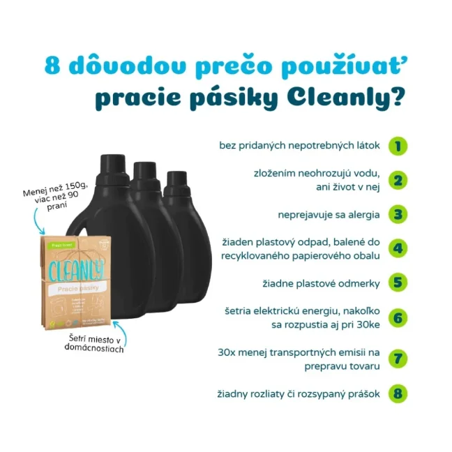 CleanlyEco Pracie pásiky na 32 praní s vôňou Fresh Forest