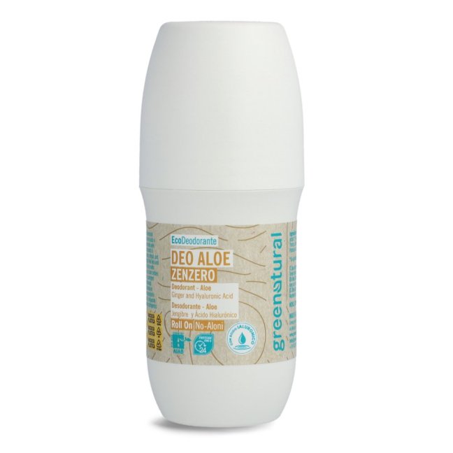 Greenatural Minerálny dezodorant s kyselinou hyalurónovou roll on zázvor BIO 75 ml