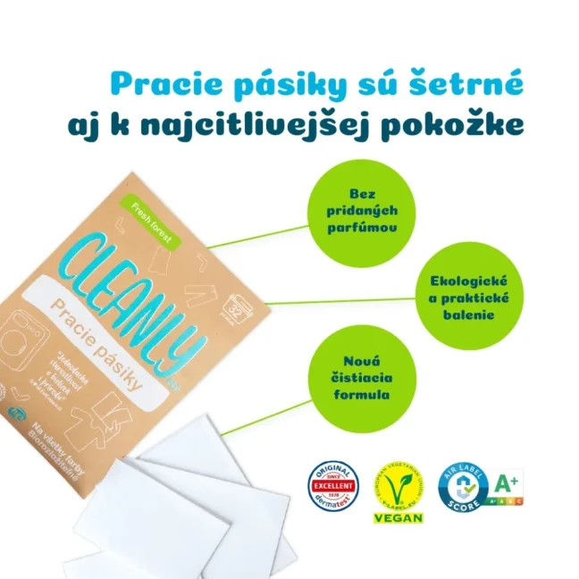 CleanlyEco Pracie pásiky na 32 praní s vôňou Fresh Forest