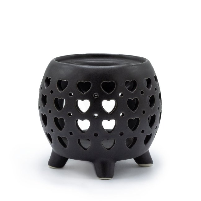 Aroma Lampa Nádoba na Nožickách - Srdiečka - Matná Čierna