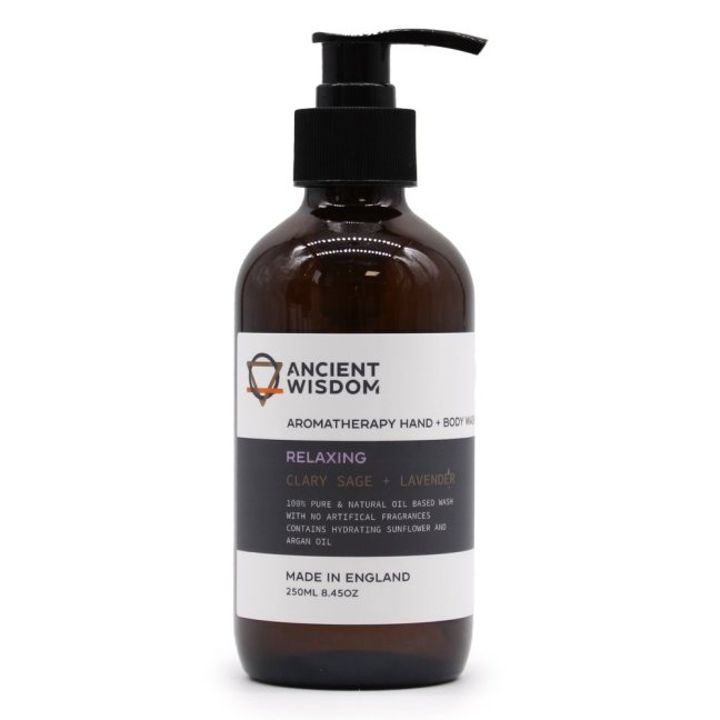 Ancient Wisdom Sprchový gél na Ruky a Telo Aromaterapeutický  - Šalvia a Levanduľa 250ml