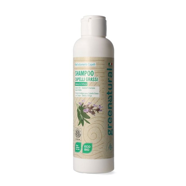Greenatural Šampón pre mastné vlasy proti lupinám šalvia a žihľava BIO 250 ml