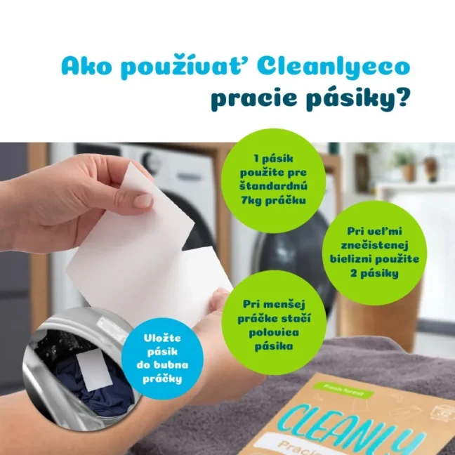 CleanlyEco Pracie pásiky na 32 praní s vôňou Fresh Forest