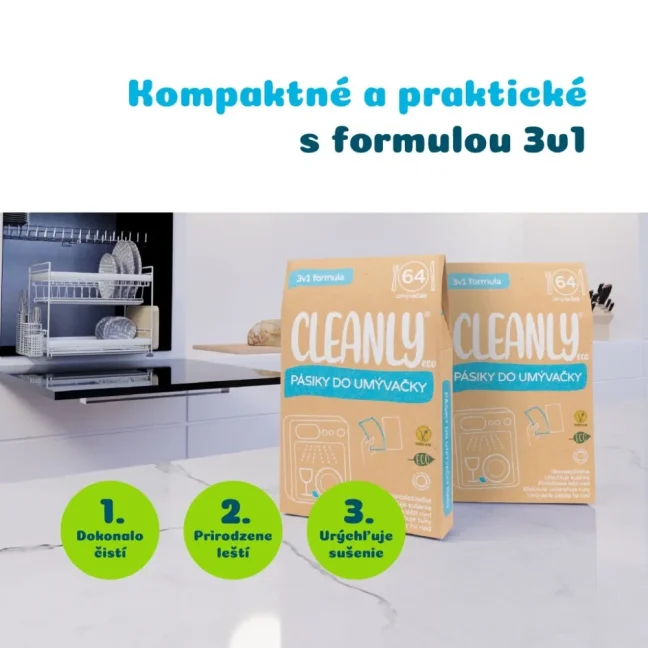 CleanlyEco Pásiky do umývačky, 64 dávok