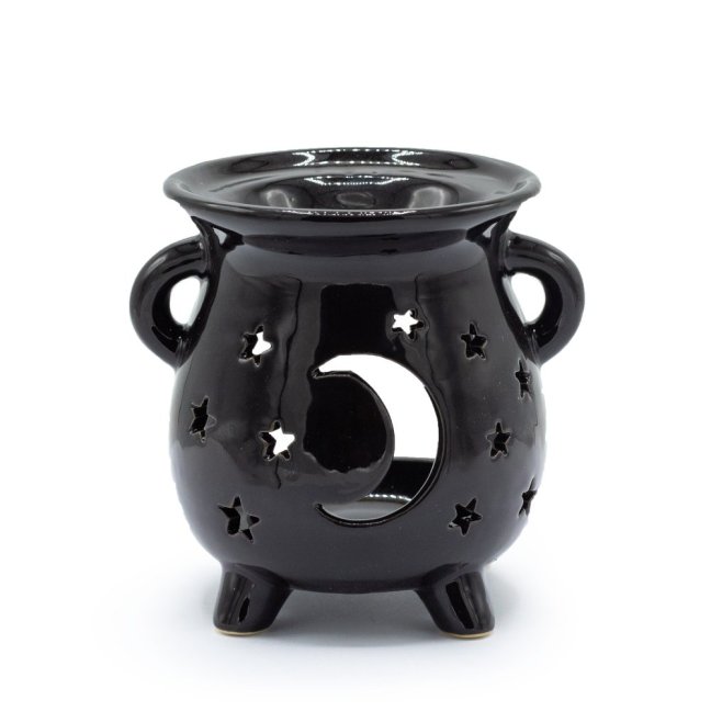 Kotlíková Aroma Lampa - Mesiac a Hviezdy - Čierna