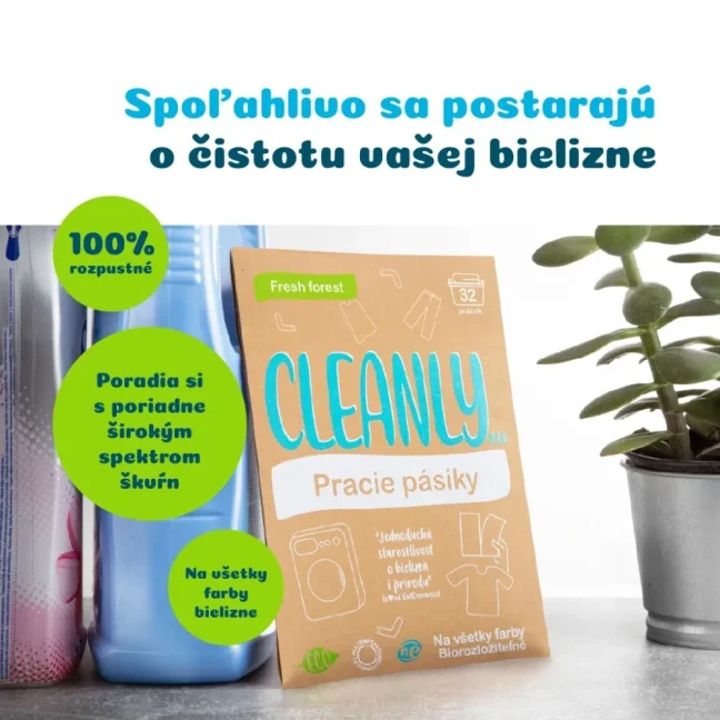 CleanlyEco Pracie pásiky na 32 praní s vôňou Fresh Forest