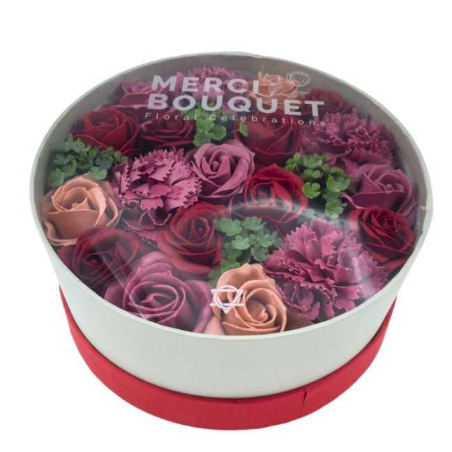 Mydlové kvety Okrúhly Box - Vintage Ruže