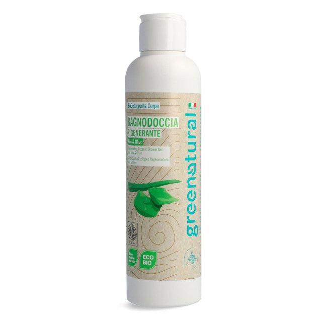 Greenatural Regeneračný sprchový gél aloe vera a oliva BIO 250 ml