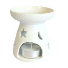 Malá Klasická Biela Aroma Lampa - Mesiac & Hviezdy