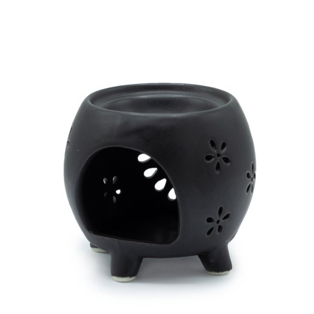 Aroma Lampa Nádoba na Nožickách - Kvetiny - Matná Čierna