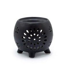 Aroma Lampa Nádoba na Nožickách - Kvetiny - Matná Čierna