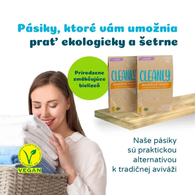 CleanlyEco Avivážové pásiky Levander, 64 pracích dávok
