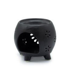 Aroma Lampa Nádoba na Nožickách - Kvetiny - Matná Čierna