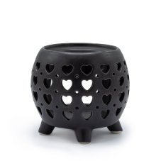 Aroma Lampa Nádoba na Nožickách - Srdiečka - Matná Čierna