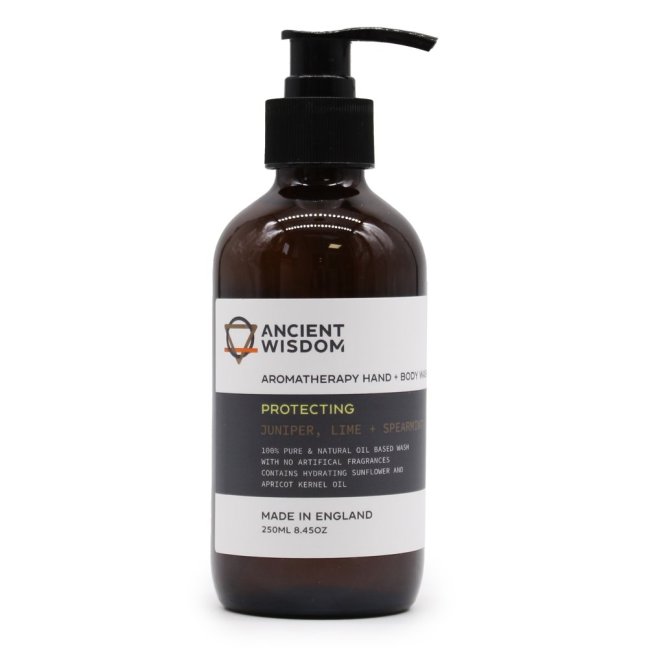 Ancient Wisdom Sprchový gél na Ruky a Telo Aromaterapeutický  - Borievka, Limetka a Mäta 250ml