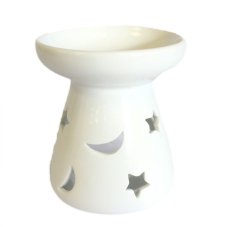 Veľká Klasická Biela Aroma Lampa - Mesiac & Hviezdy