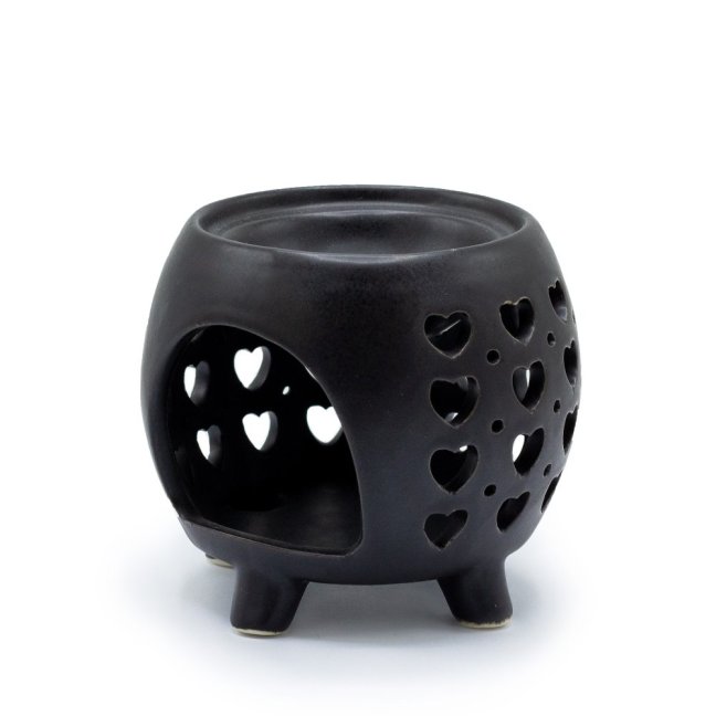 Aroma Lampa Nádoba na Nožickách - Srdiečka - Matná Čierna