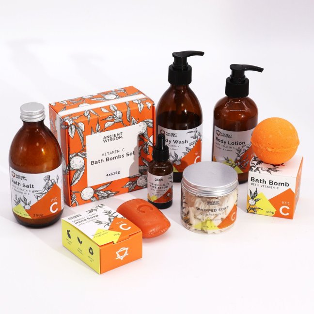 Bomba do Kúpeľa s Vitamínom C a Esenciálnymi Olejmi