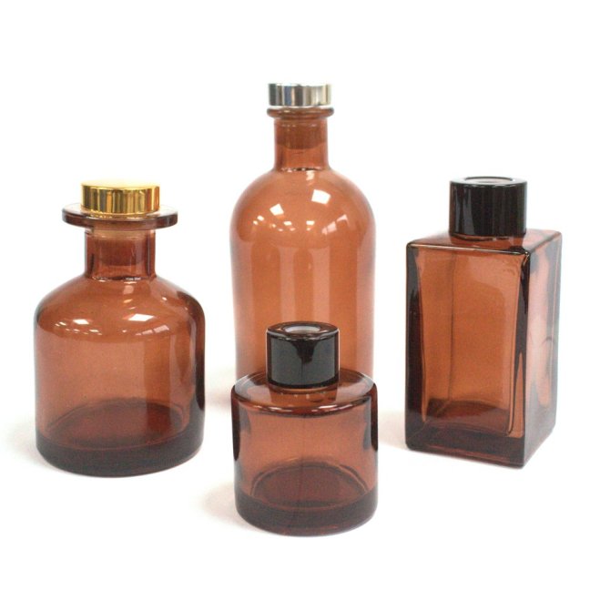 Oválna Antická Fľaša na Difúzor - Jantárová - 250 ml